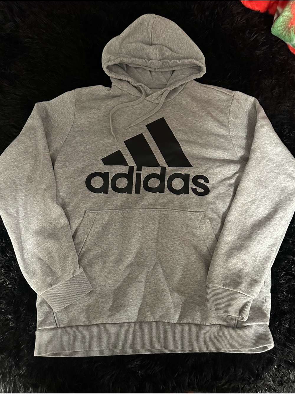adidas Gray Pullover Hoodie with Black Logo
